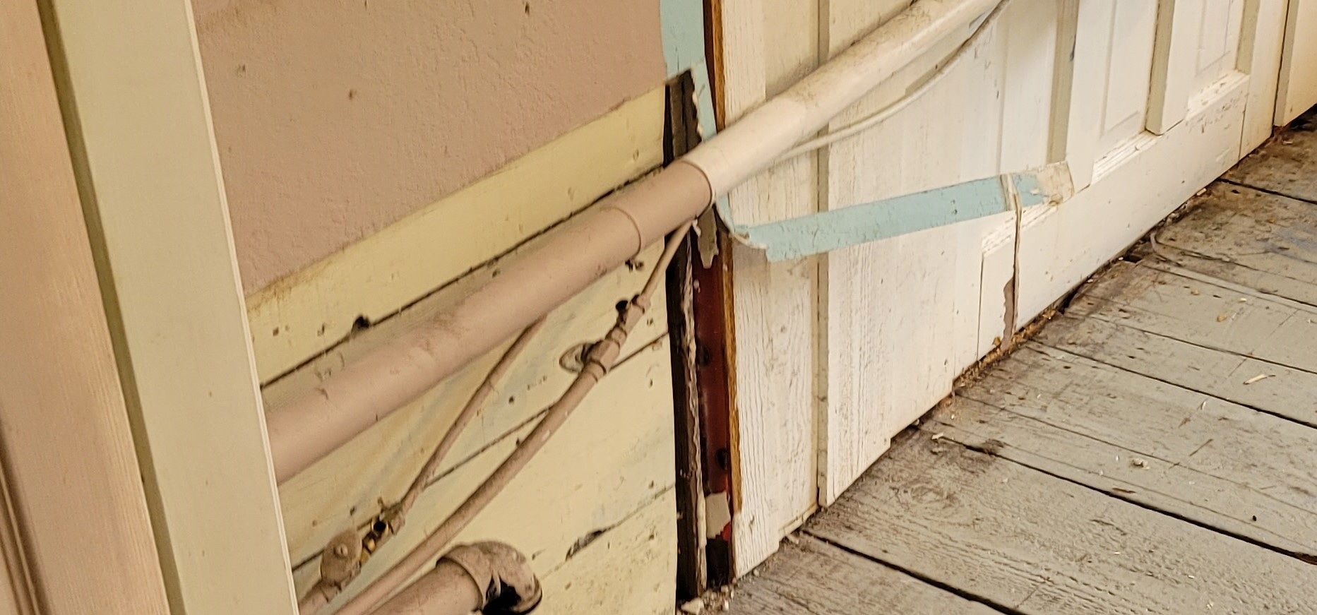 before photo of damaged wall