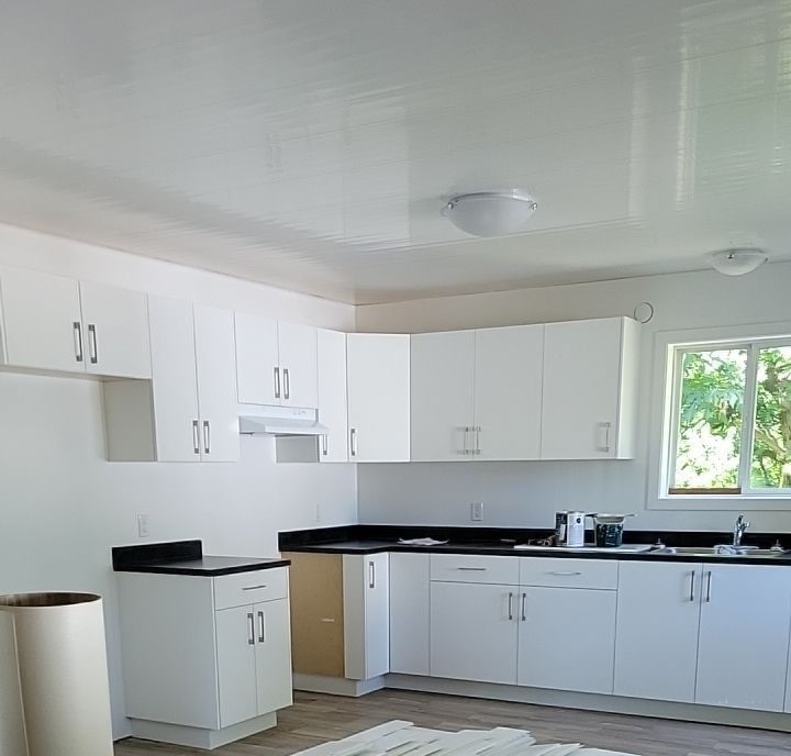 Trusscore installation by VIP Property Restorations in kitchen of Cowichan Valley home