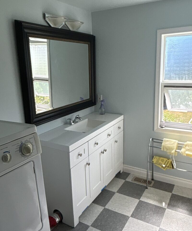after photo of bathroom water damage restoration